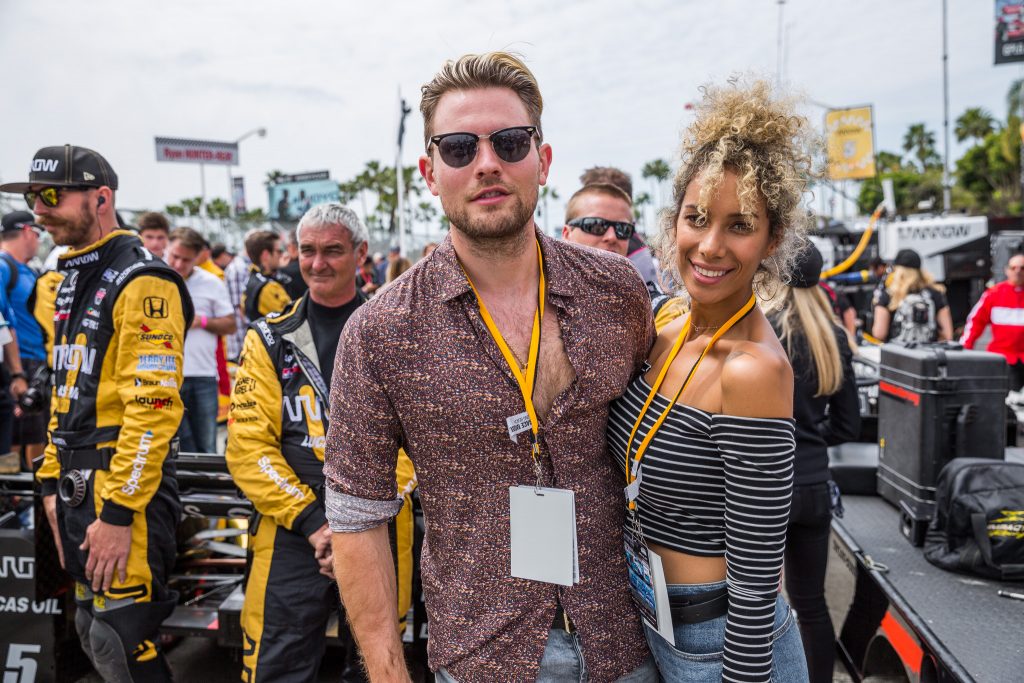 Superstar Leona Lewis was among the crowd on pit lane during pre-race ceremonies